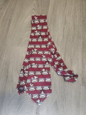 Vintage Peanuts Snoopy Cup of Joe Red Tie 1990s 100% Silk Made In USA Novelty